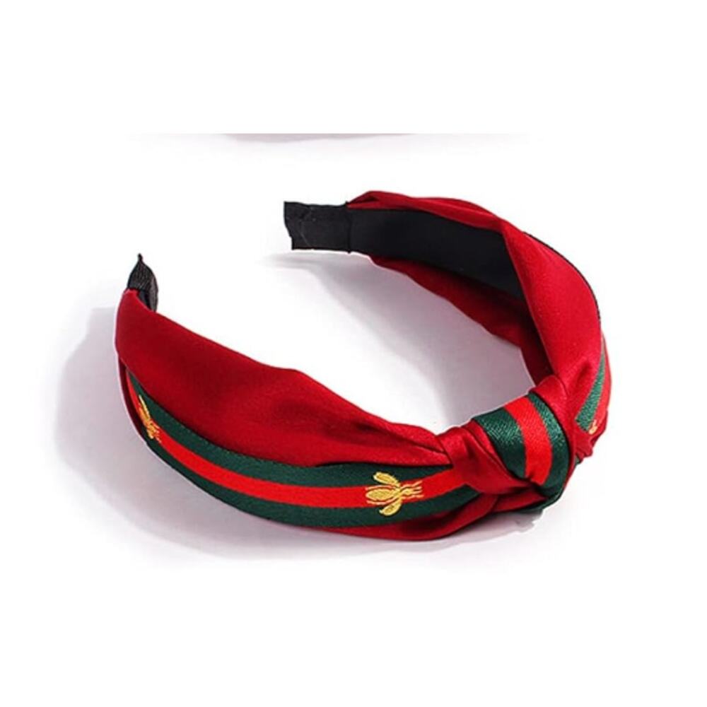 LUXE "WannaBee" RED/GREEN Top Knotted Headband 💚❤️💚🐝 (LHXX006)